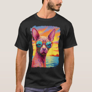 Camiseta Gato hawaiano sin pelo Sphynx Pop Art