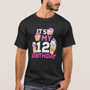 Camiseta Gato Helado Es Mi Cumpleaños 12 12 Años Gif