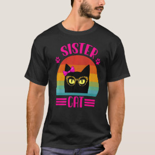 Camiseta Gato Hermana Pequeña Retro Con Gafas De Leopardo G