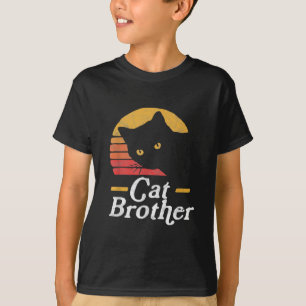 Camiseta Gato Hermano Estilo Vintage Regalo Retro Para Gato