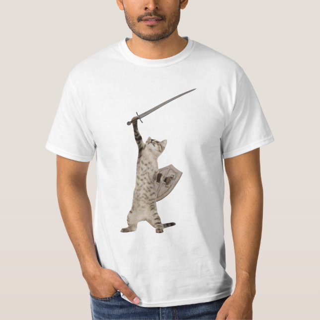 Camiseta Gato heroico del caballero del guerrero (Anverso)