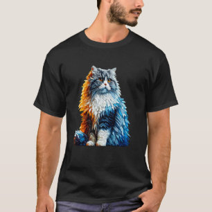 Camiseta Gato Highland Straight de pelo largo británico art