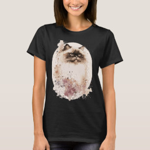 Camiseta Gato himalayo cerezo japonés en flor Sakura