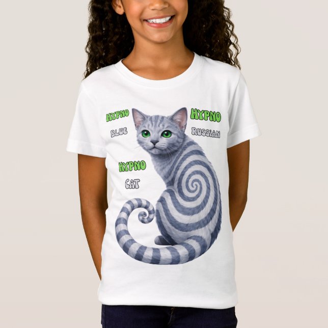 Camiseta Gato Hipno Azul Ruso (Anverso)