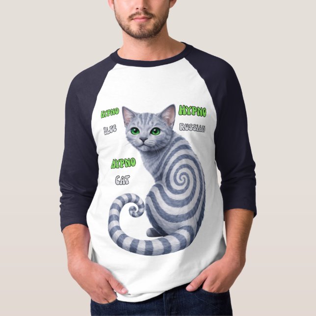 Camiseta Gato Hipno Azul Ruso (Anverso)
