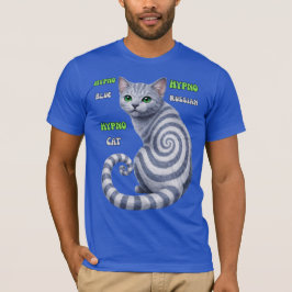 Camiseta Gato Hipno Azul Ruso