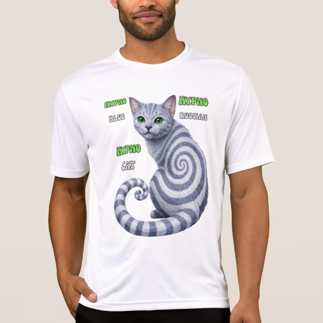 Camiseta Gato Hipno Azul Ruso (Anverso)