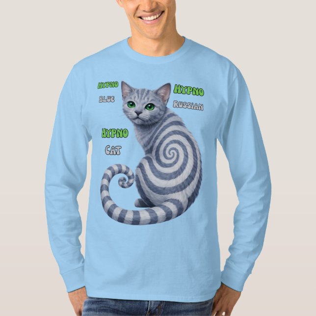 Camiseta Gato Hipno Azul Ruso (Anverso)