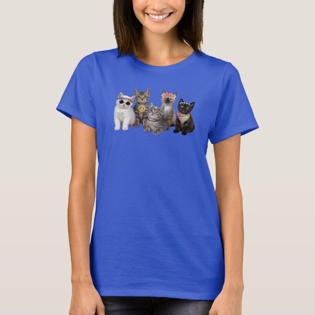Camiseta Gato Hippie Adorable  (Anverso)