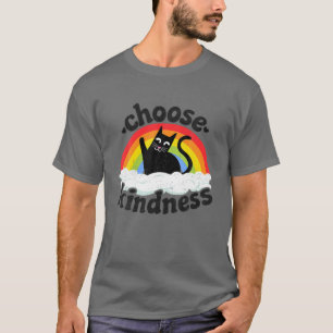 Camiseta Gato hippie anti-bullying Rainbow Peace Kind Choos