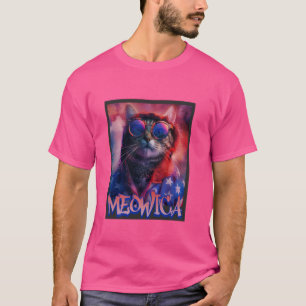 Camiseta Gato hippie de Meowica 4 de julio Graffiti Design