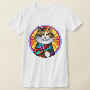 Camiseta Gato hippie divertido
