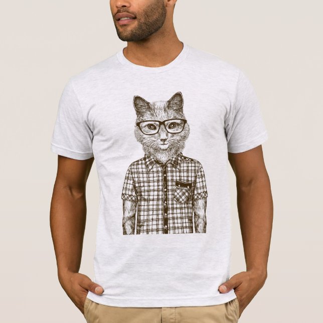 Camiseta Gato Hipster (Anverso)