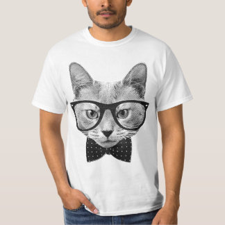 Camiseta Gato hipster vintage
