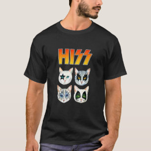 Camiseta Gato HISS Gatito Rocker Parodia Banda Gato Diverti