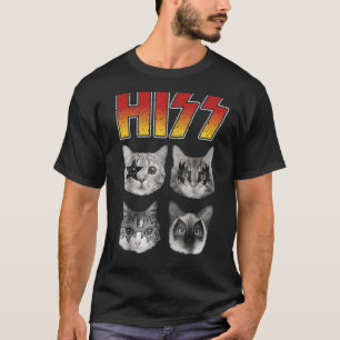Camiseta Gato HISS Gatos Gatos Gatitos Rock Cat Hiss