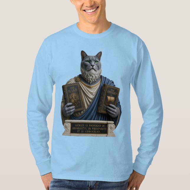Camiseta Gato homer azul ruso (Anverso)