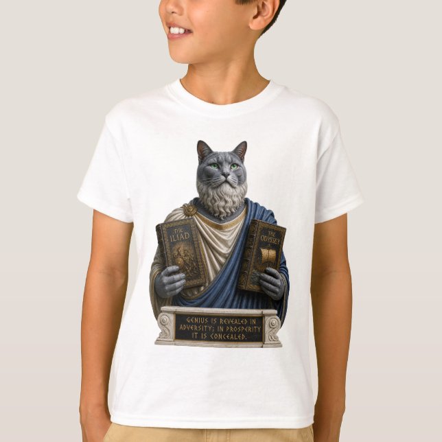 Camiseta Gato homer azul ruso (Anverso)