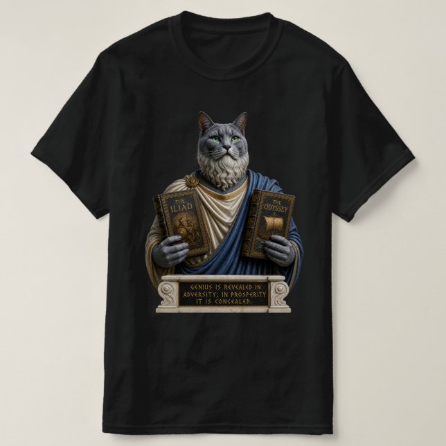 Camiseta Gato homer azul ruso (Diseño del anverso)