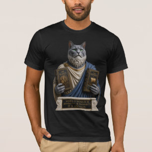 Camiseta Gato homer ruso azul