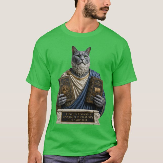 Camiseta Gato homero azul ruso (Anverso)