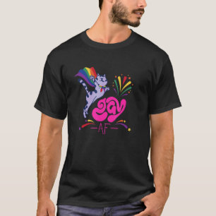 Camiseta Gato homosexual con bandera de arcoíris Af gay
