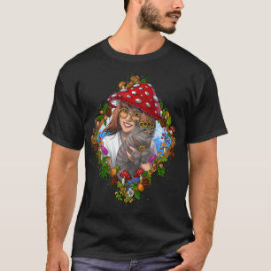Camiseta Gato hongo hippie