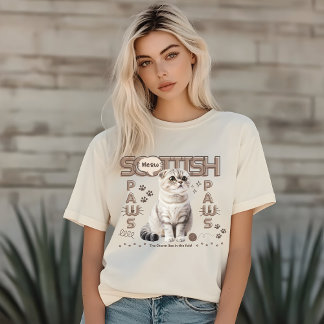 Camiseta Gato hueco escocés, Minimalista acogedor, padres g