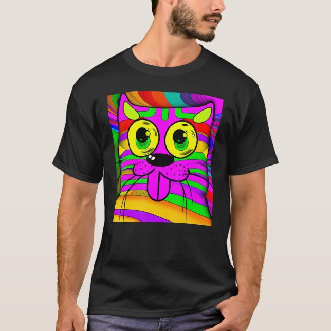 Camiseta Gato humorístico miow kitty retrato lindo gato gat (Anverso)