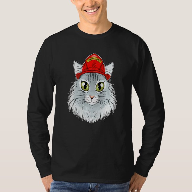 Camiseta Gato I bombero gato I Bosque noruego C (Anverso)