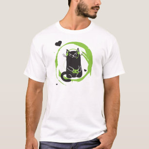 Camiseta Gato ilustrado del videojugador