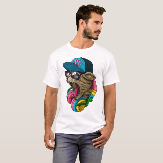Camiseta Gato impresionante enrrollado, fresco y salvaje
