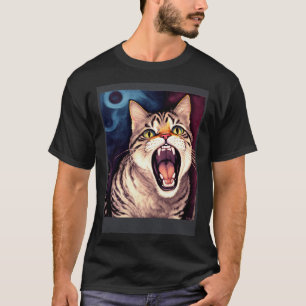 Camiseta Gato impresionista grita gatos impresionistas gato
