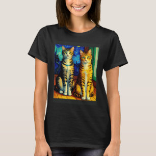 Camiseta Gato Impresionista Impresionismo Gatos Pintura Ca