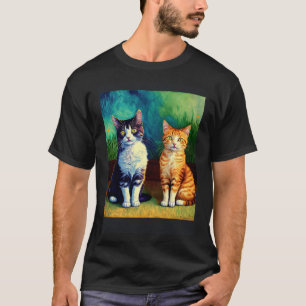 Camiseta Gato Impresionista Impresionismo Gatos Pintura Ca