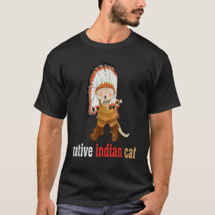 Camiseta Gato Indio Nativo Americano Para Niños Indio