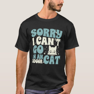 Camiseta Gato Indoor Lo siento no puedo ir Groovy Introvert