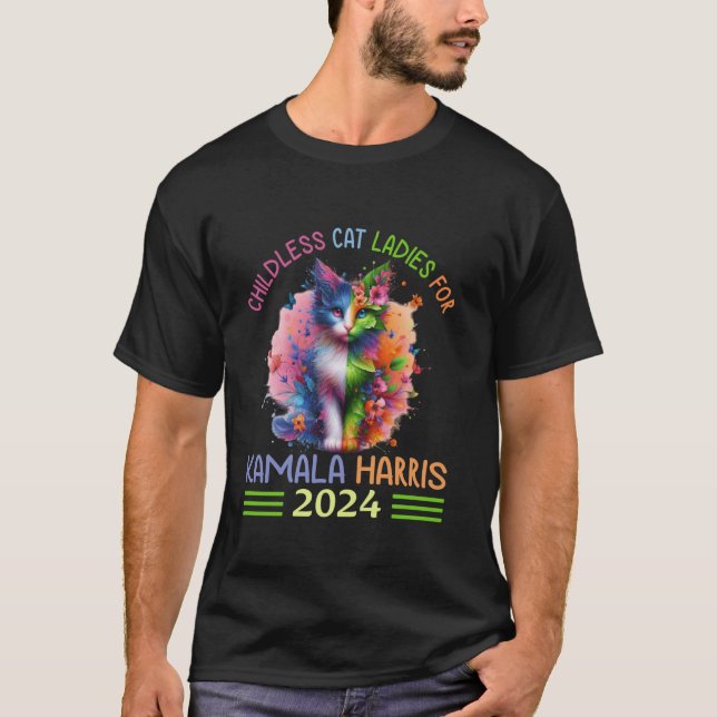 Camiseta Gato Infantil Damas De Kamala Harris Childless C (Anverso)