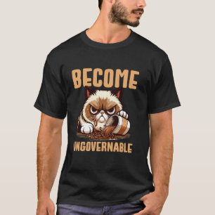 Camiseta Gato Ingobernable Derrame de Café Humor