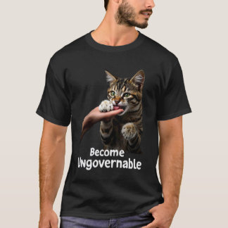 Camiseta Gato Ingobernable Mordiendo Mano Humor Hombres Muj
