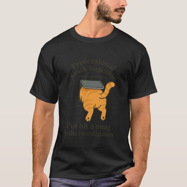 Camiseta Gato inspector de snacks profesional divertido ata (Anverso)