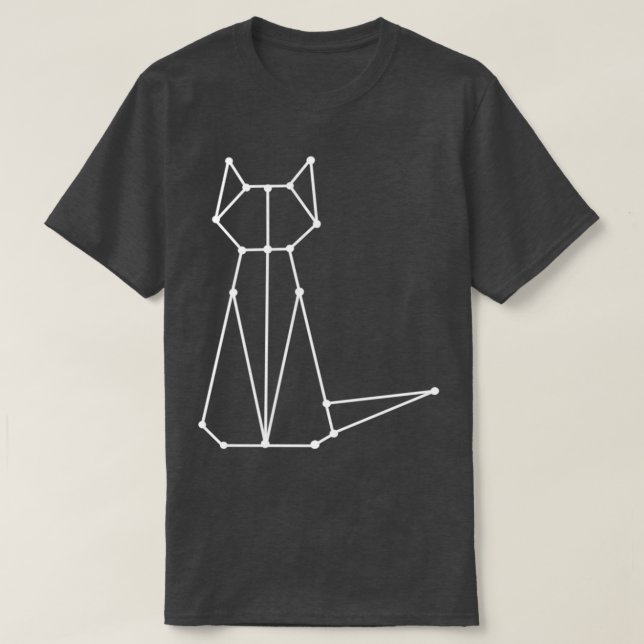 Camiseta Gato inspirado en el origami blanco (Diseño del anverso)