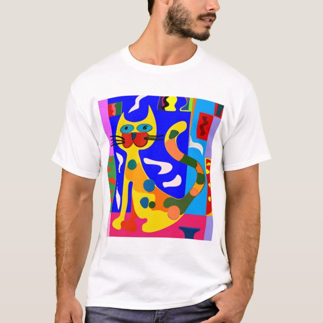 Camiseta Gato inspirado en Matisse (Anverso)