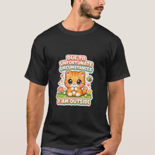 Camiseta Gato Introvertido Adorable Debido a Circunstancias