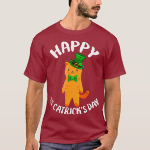Camiseta Gato irlandés St Patricks Día Catrick Gorra Bow Ti