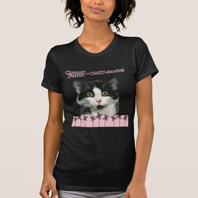 Camiseta Gato-itude loco de Felix en rosa (Anverso)