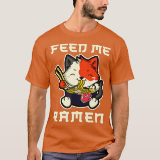 Camiseta Gato japonés Anime Kawaii Ramen fideos
