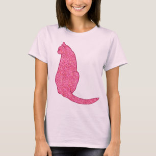 Camiseta Gato japonés - Batik rosa de fucsia
