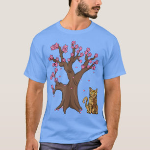 Camiseta Gato japonés de Bengala mamá cerezo en flor