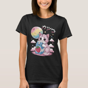 Camiseta Gato japonés de fresa de gato Anime 90 Japón M